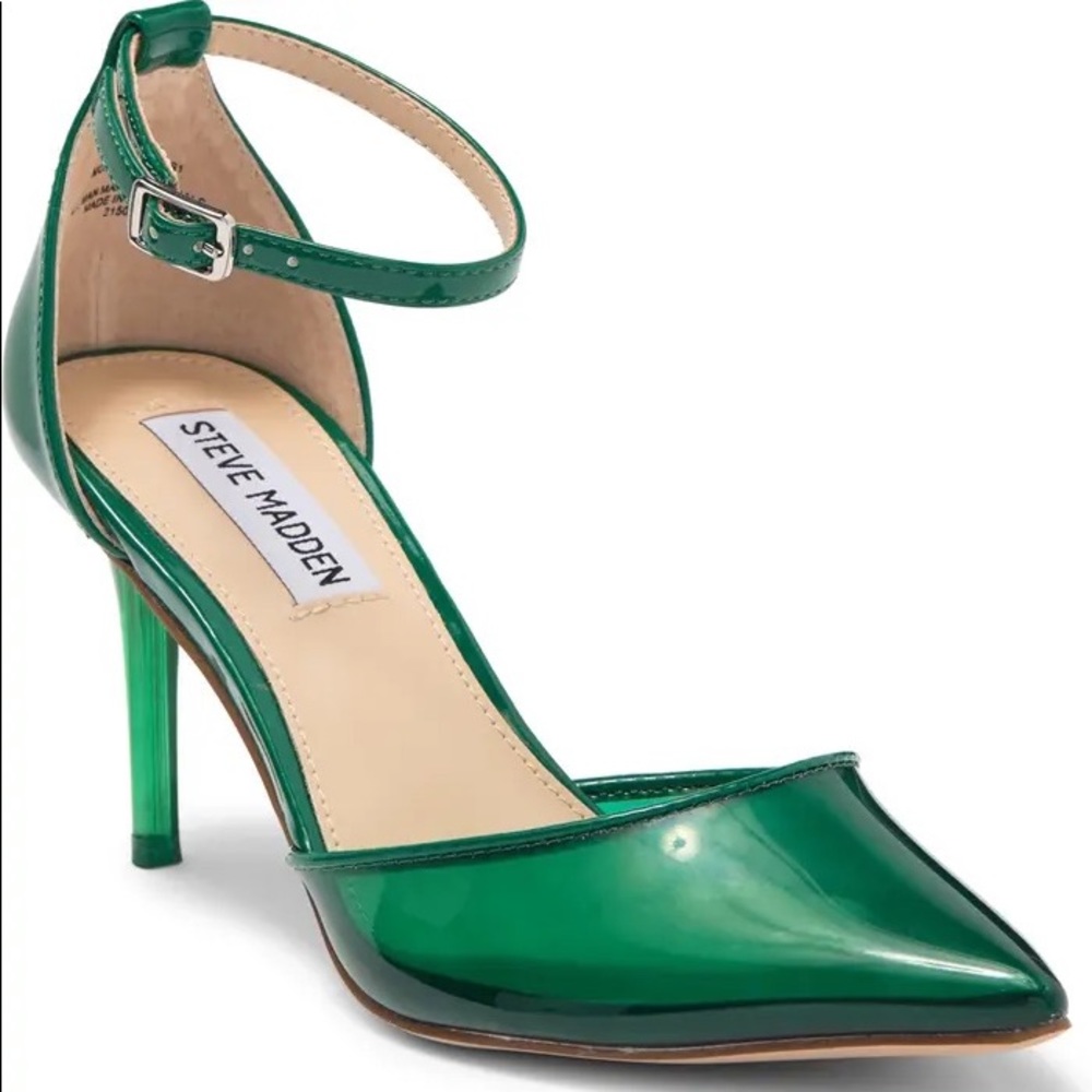 Steve Madden Green Moxxi Clear Pointed Toe Pumps Size 11